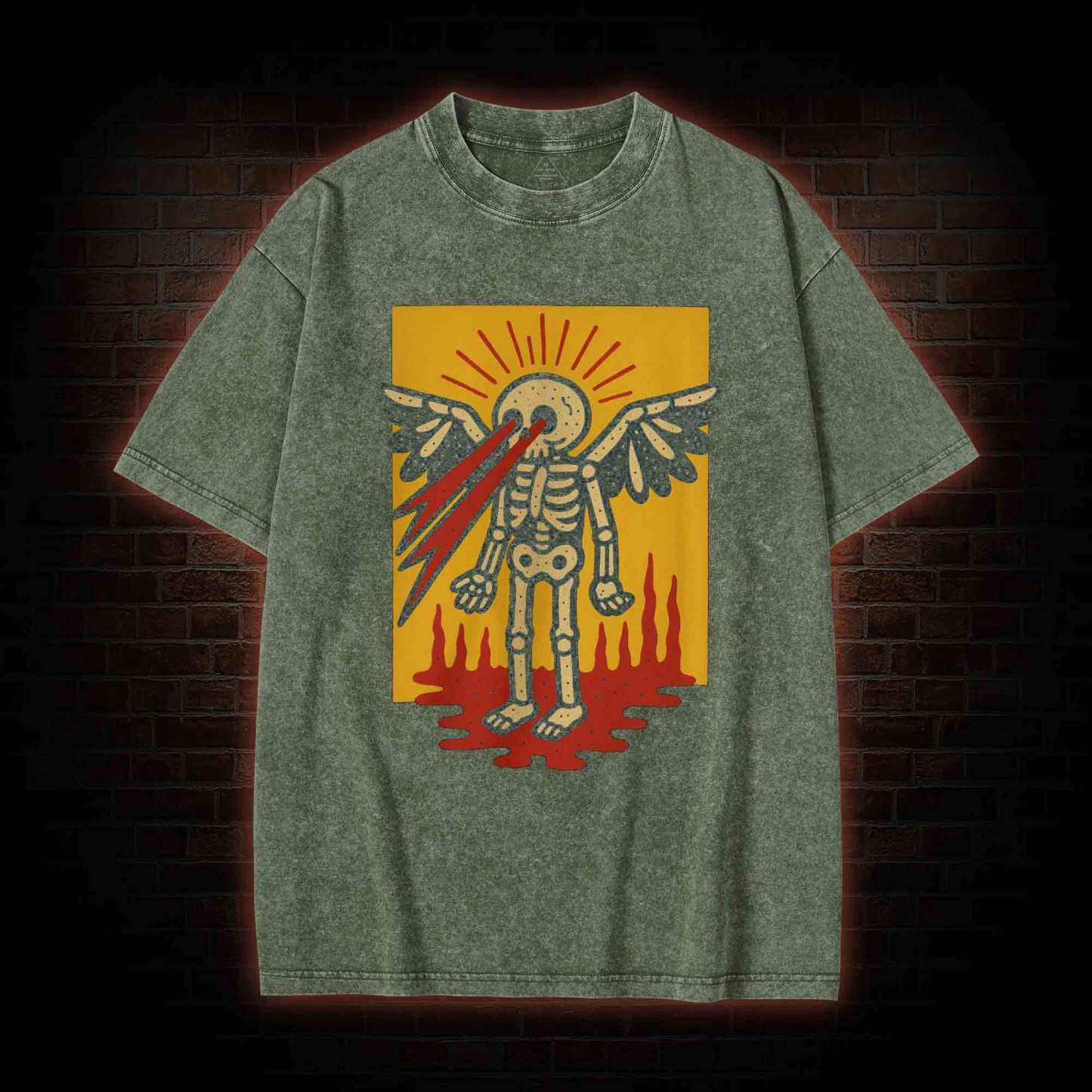 Skeletal Angel Washed T-shirt