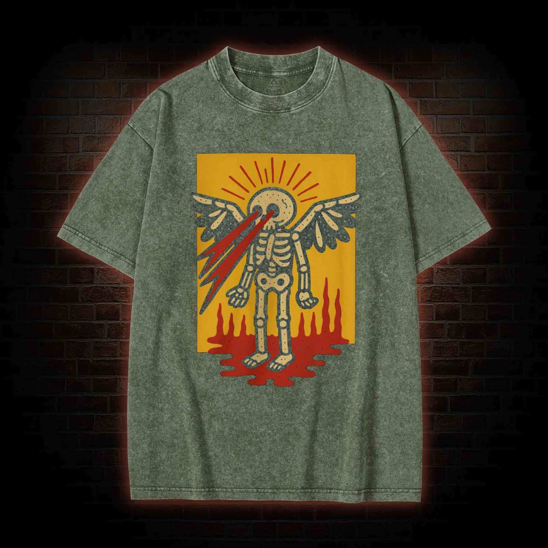 Skeletal Angel Washed T-shirt