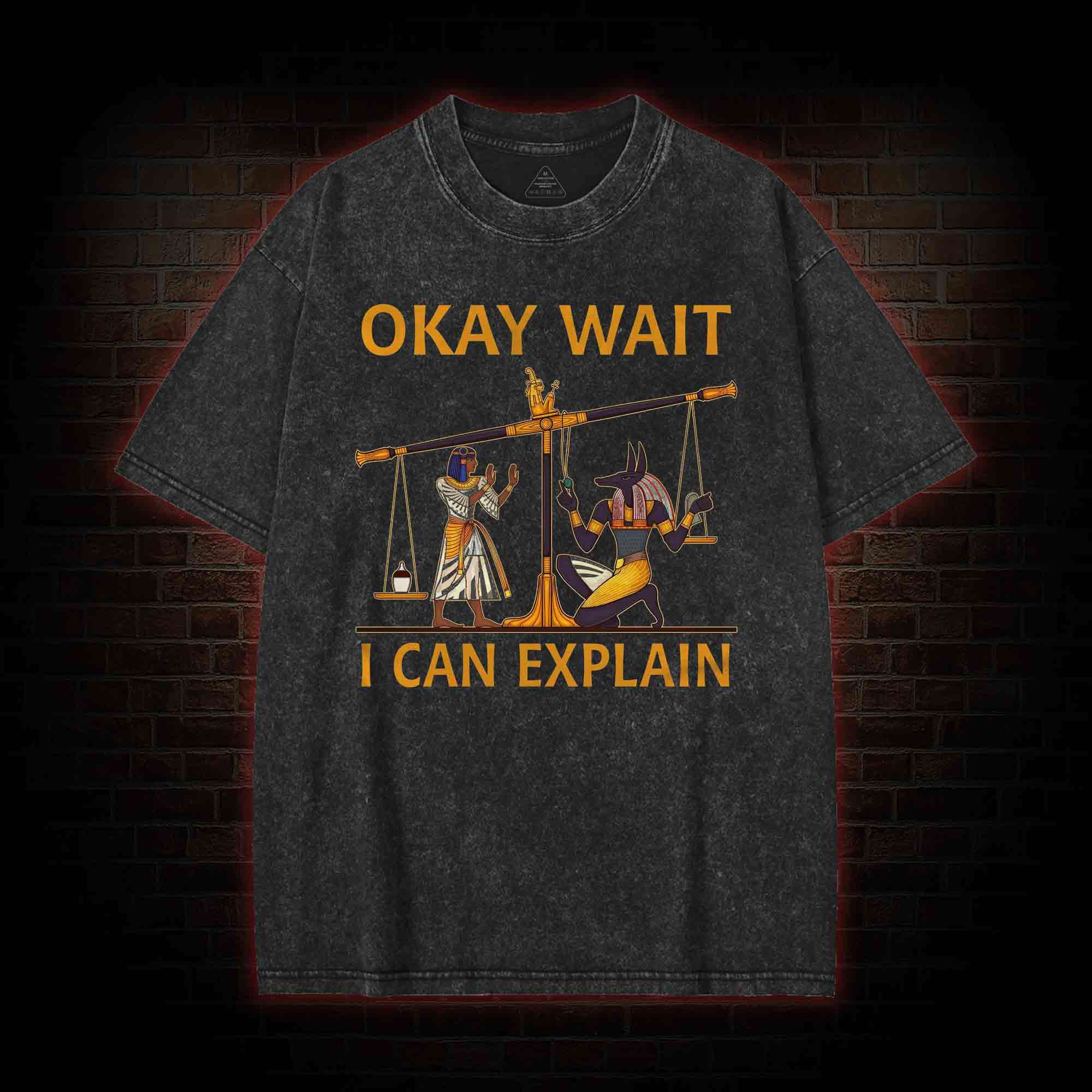 Okay Wait I can Explain Washed T-shirt