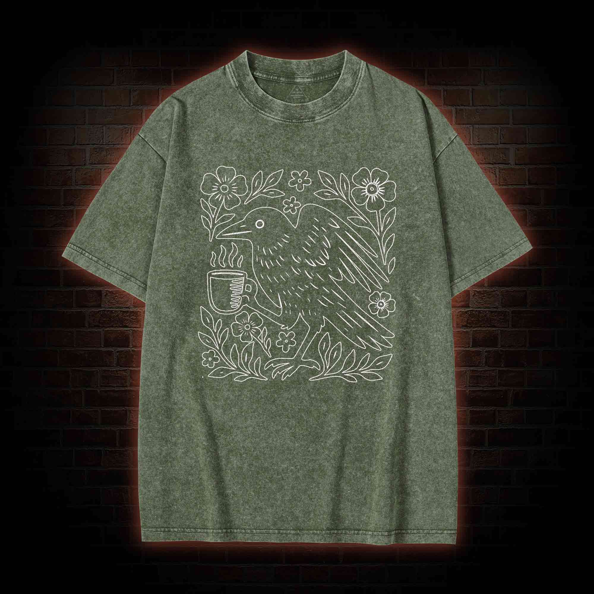 Bird Coffee Washed T-shirt