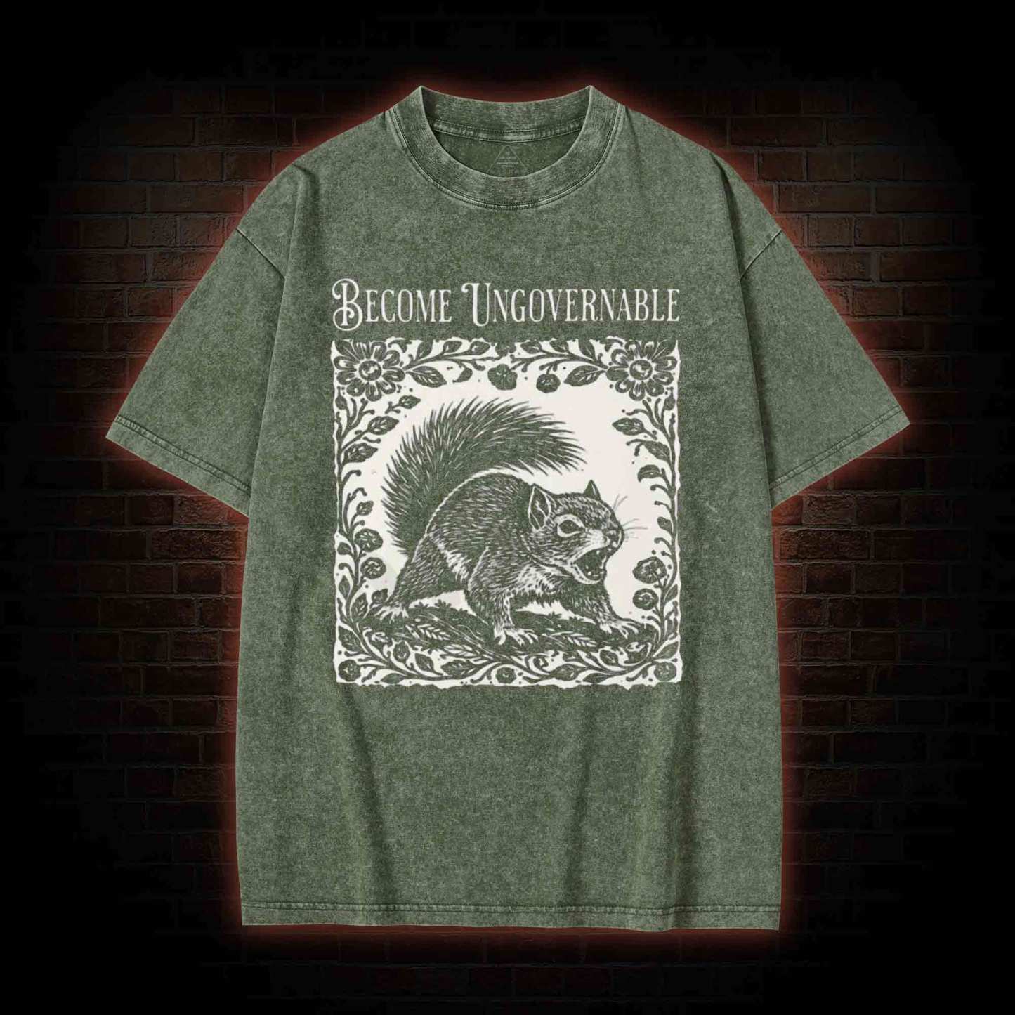 Become Ungovernable Squirrel Washed T-shirt