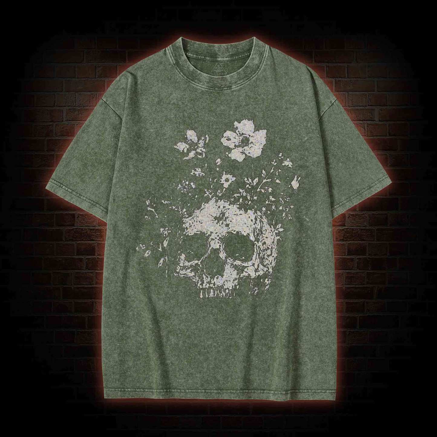 Floral Skull Washed T-shirt