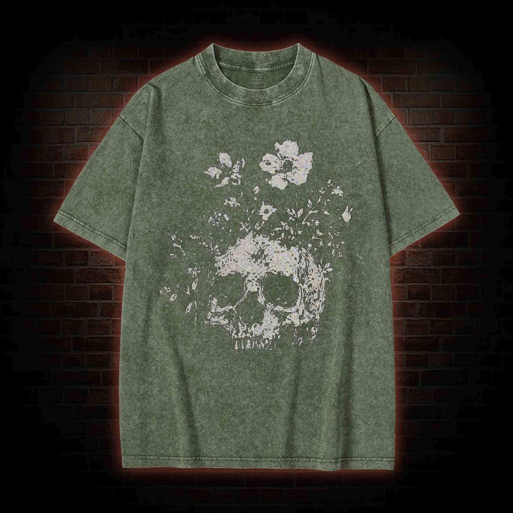 Floral Skull Washed T-shirt