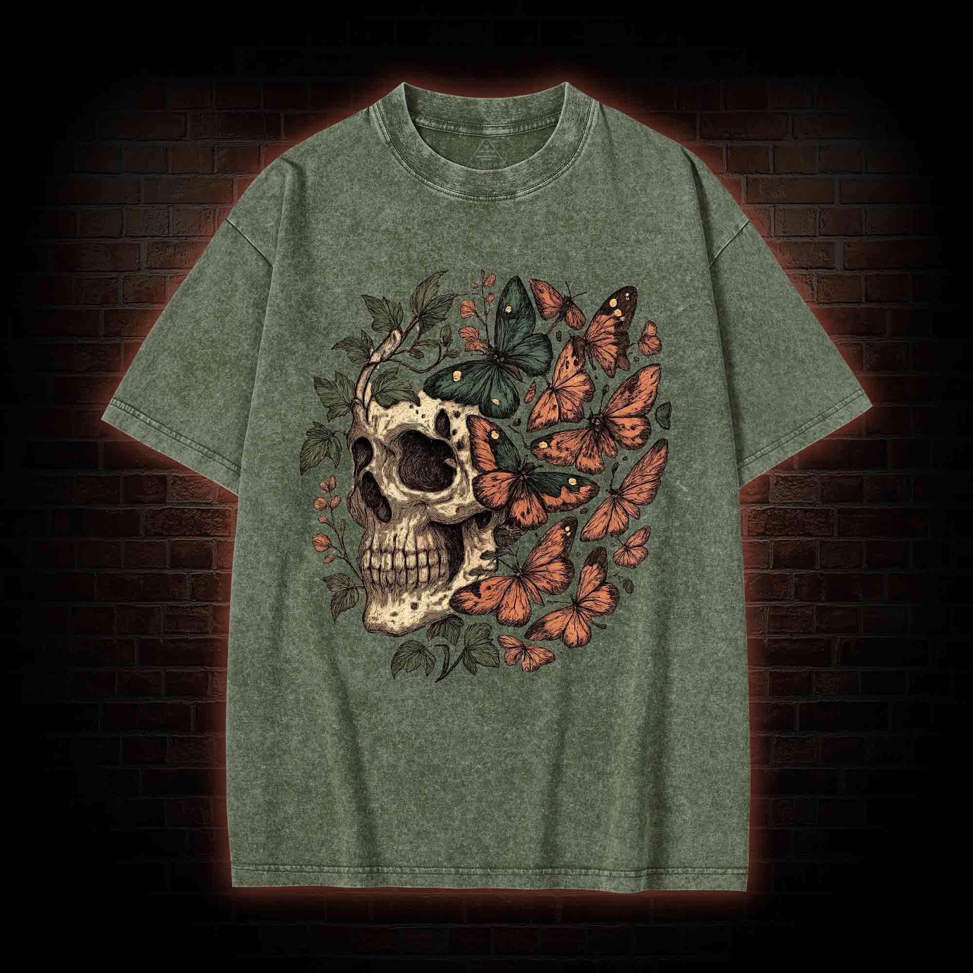 Skull & Butterflie Washed T-shirt