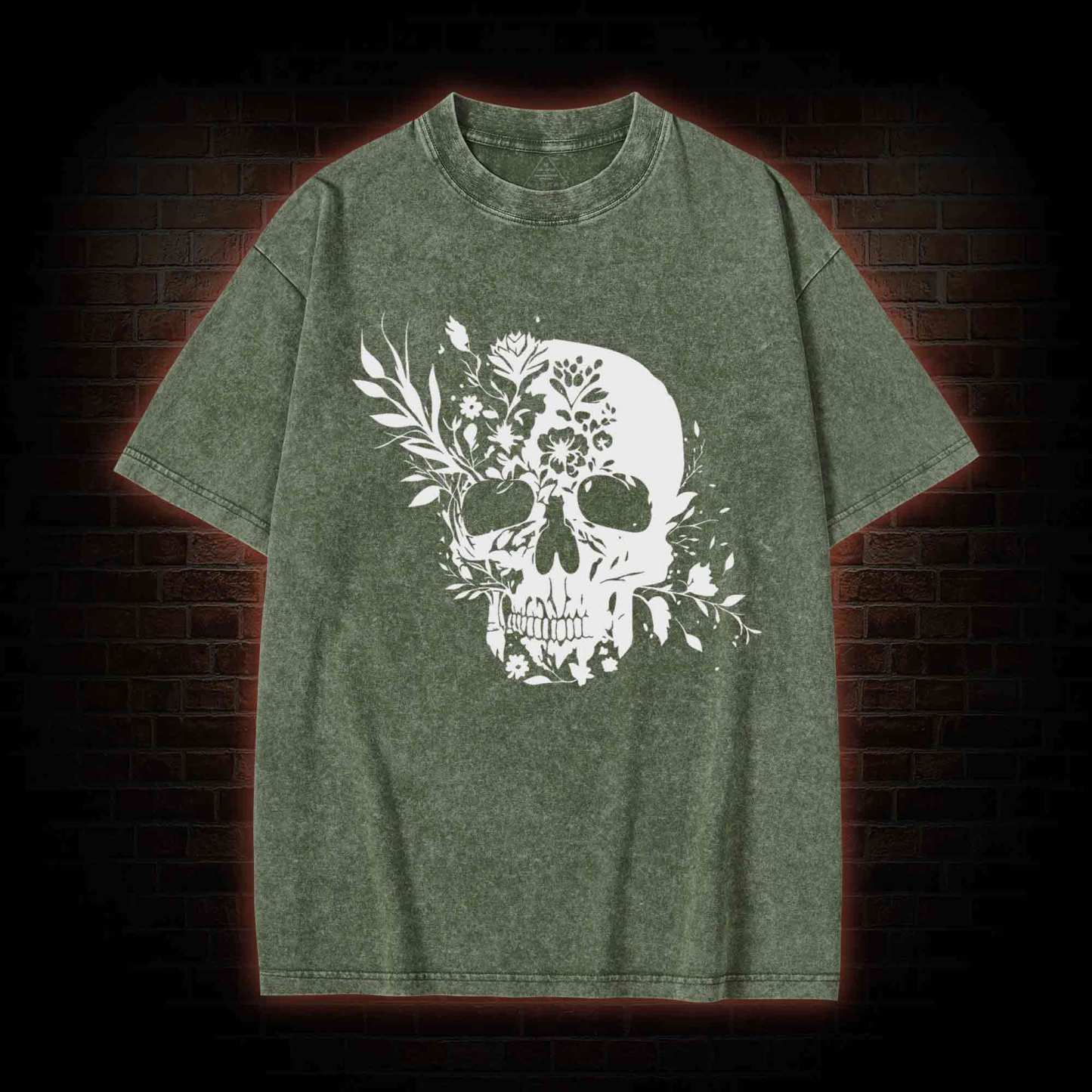Skull Floral Washed T-shirt
