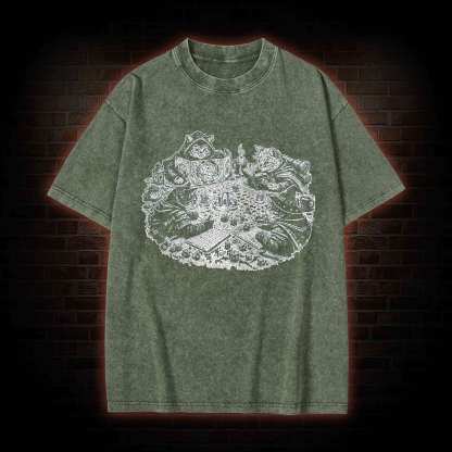 Kitten Cat Person Trendy Washed T-shirt