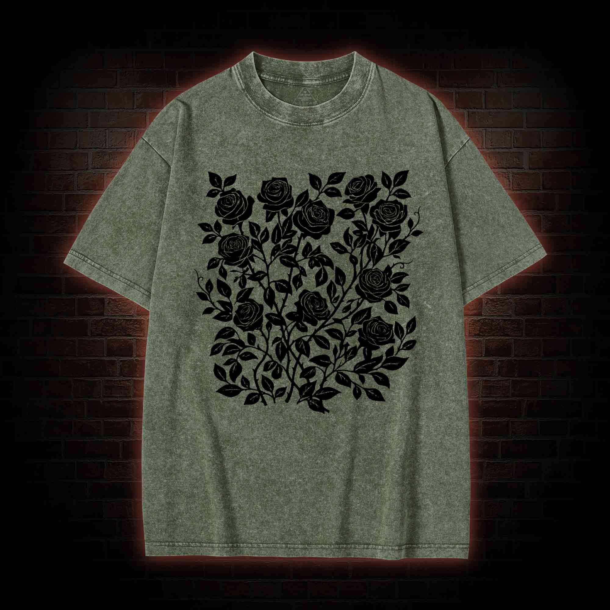 Gothic Flower Washed T-shirt