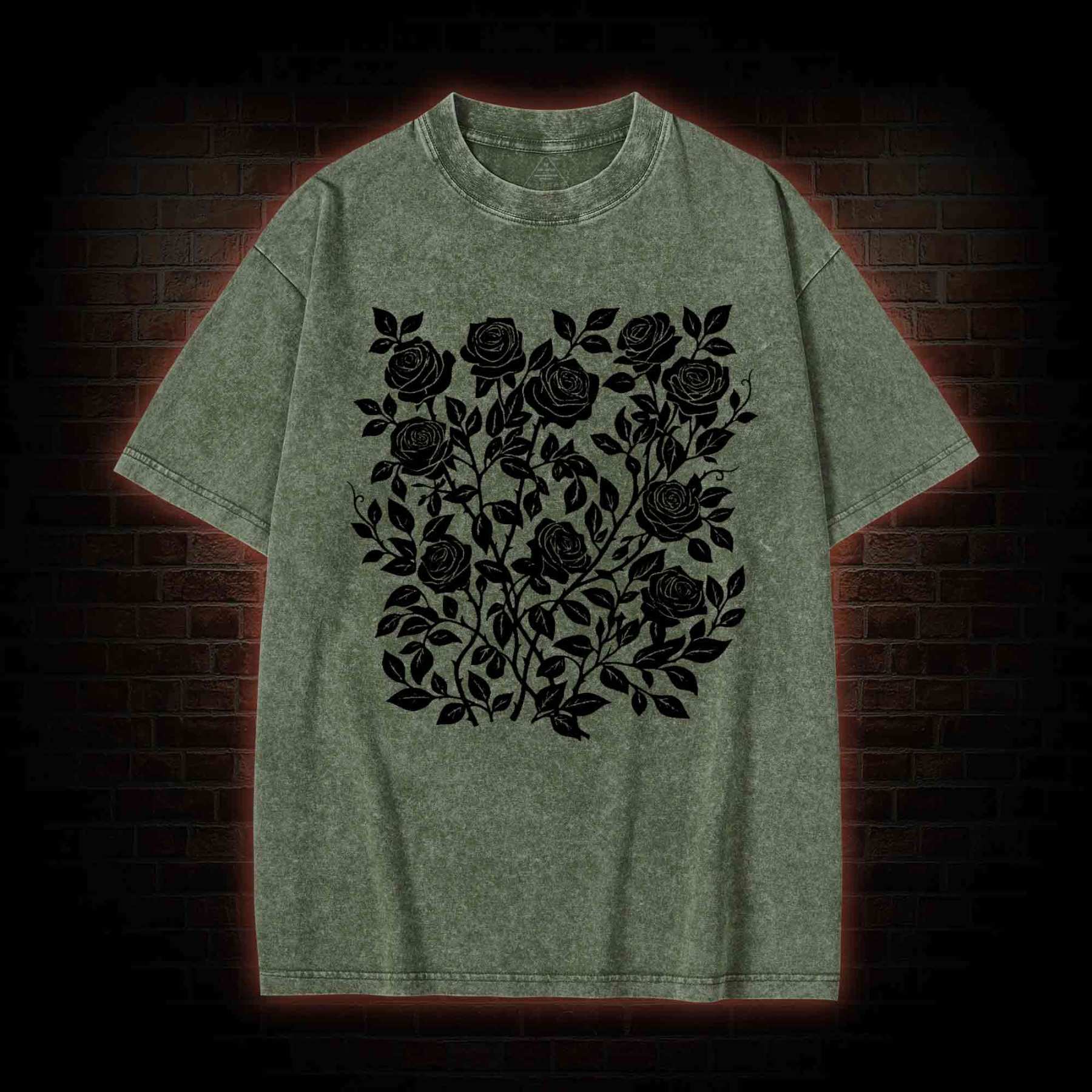 Gothic Flower Washed T-shirt