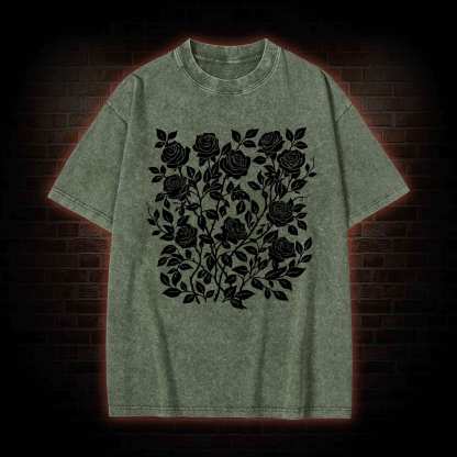 Gothic Flower Washed T-shirt