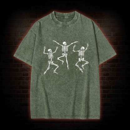 Dancing Skeleton Washed T-shirt