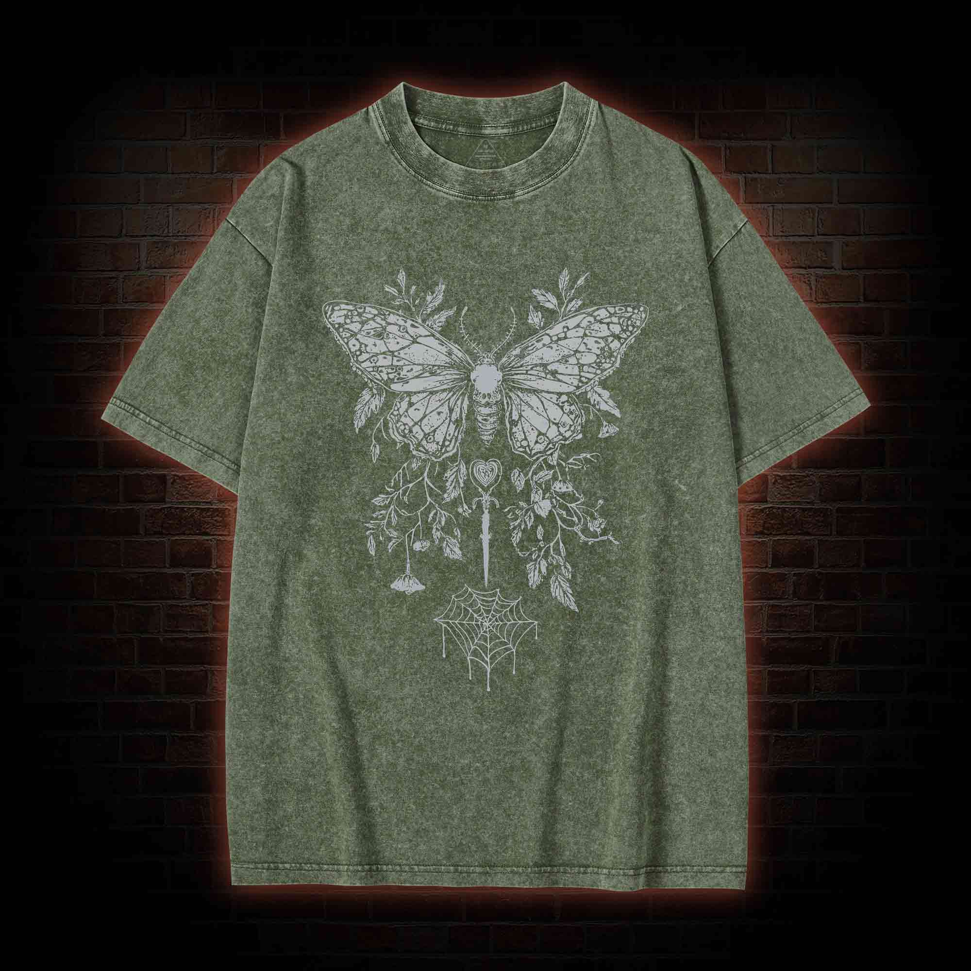 Goth Butterfly Washed T-shirt