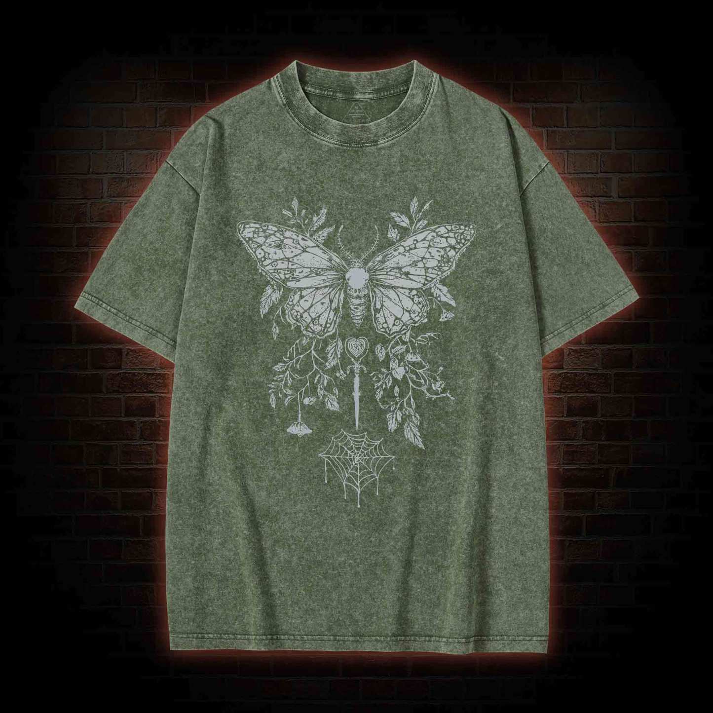 Goth Butterfly Washed T-shirt