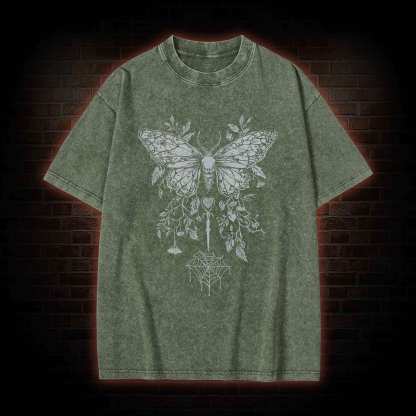 Goth Butterfly Washed T-shirt