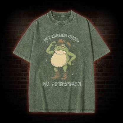 If I Shenan once... I'll Shenanigan Washed T-shirt