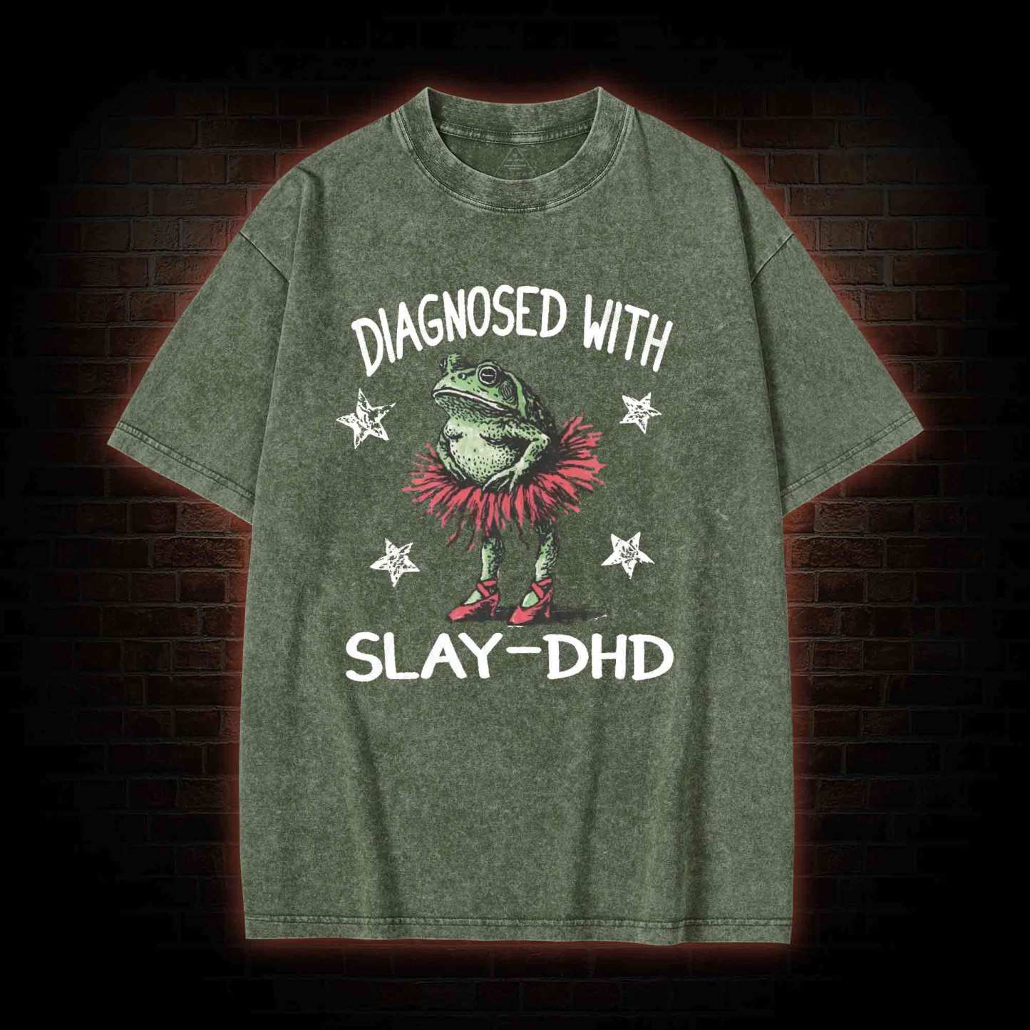 Diagnosed with Slay-dhd Washed T-shirt