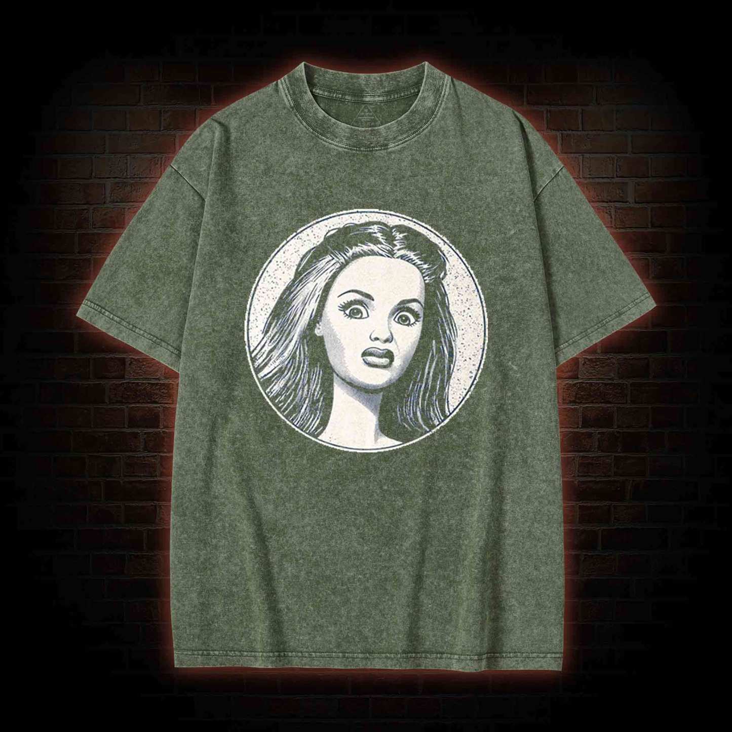 Disgusted Doll Face Washed T-shirt