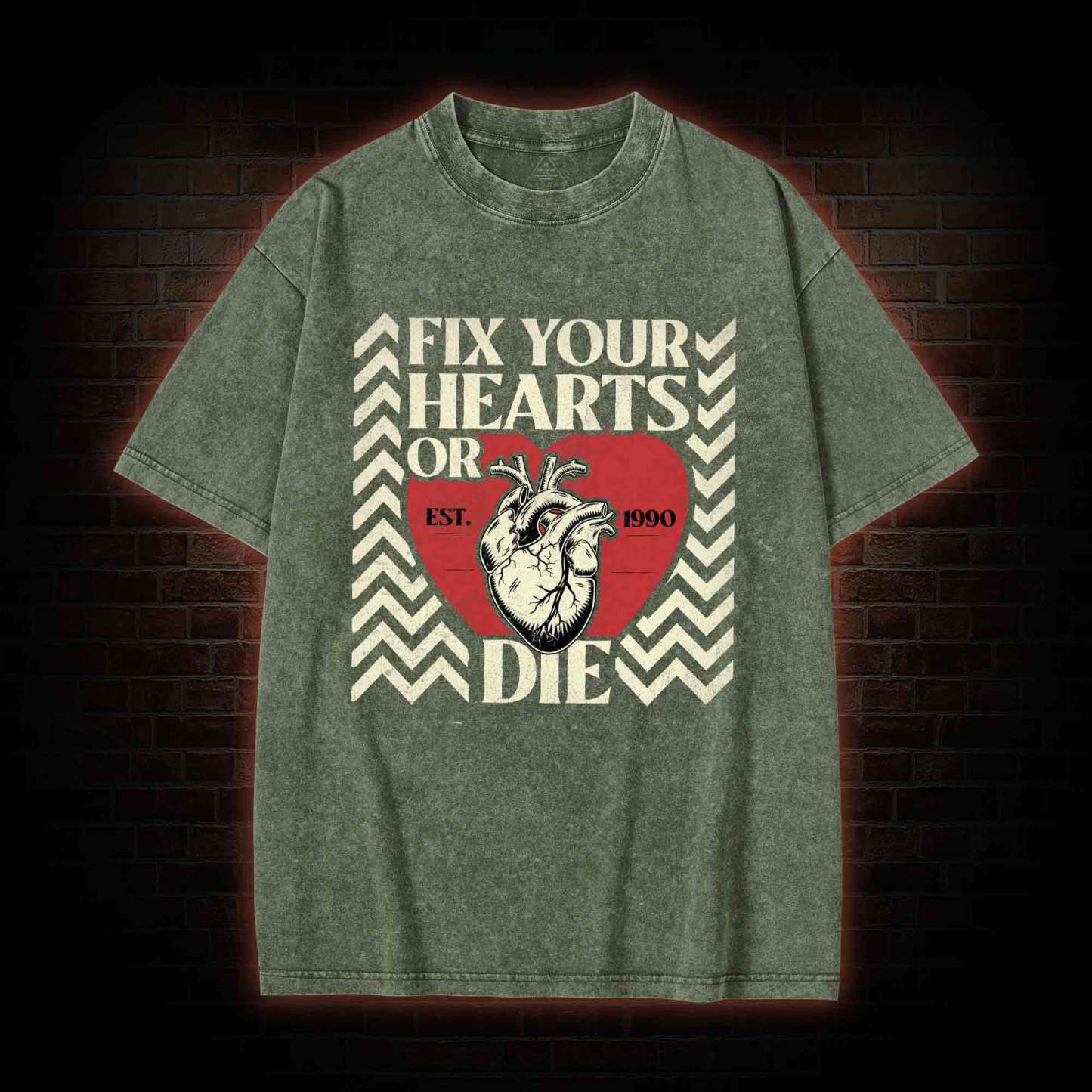 Fix Your Hearts or Die Washed T-shirt