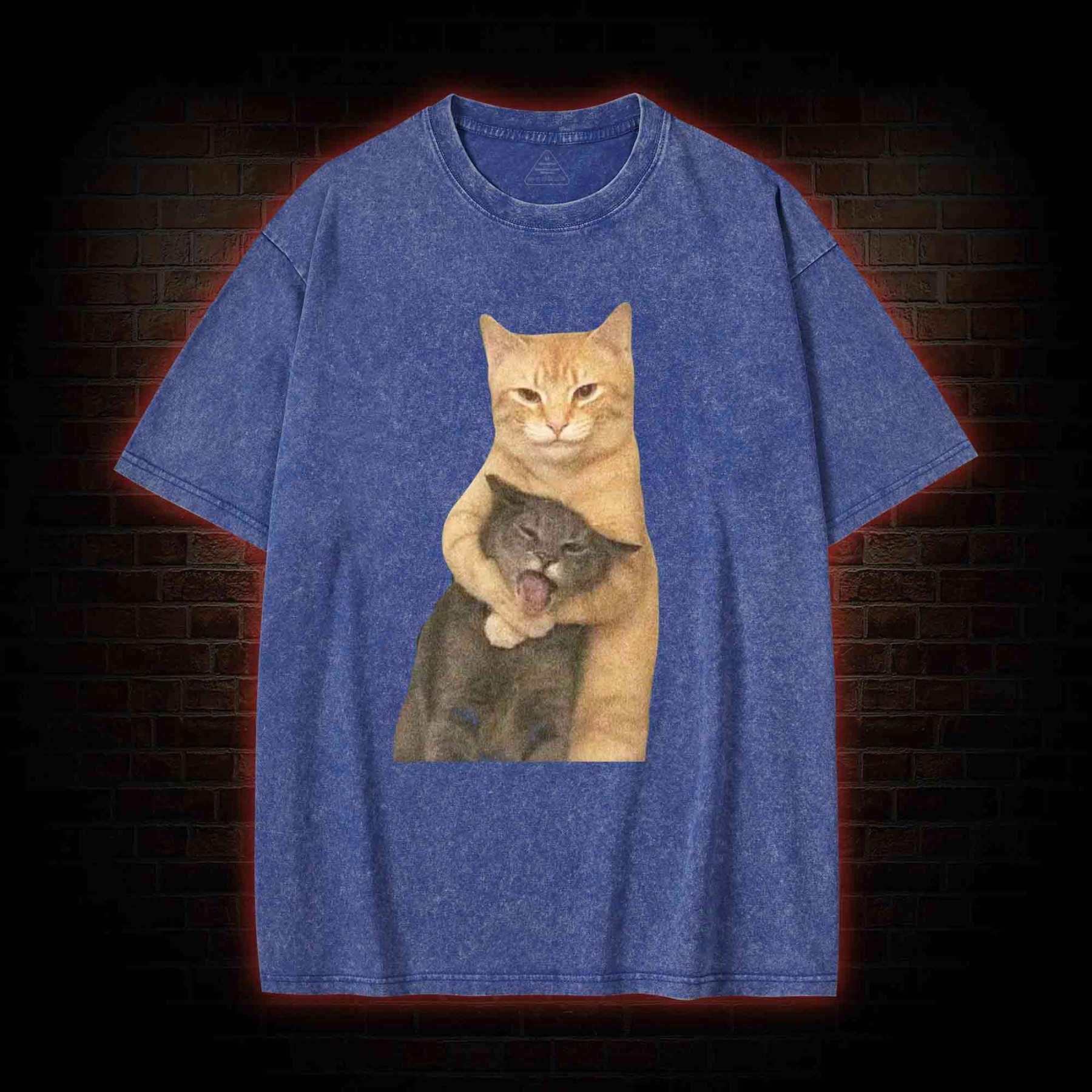 Fighting Cat Memes Washed T-shirt