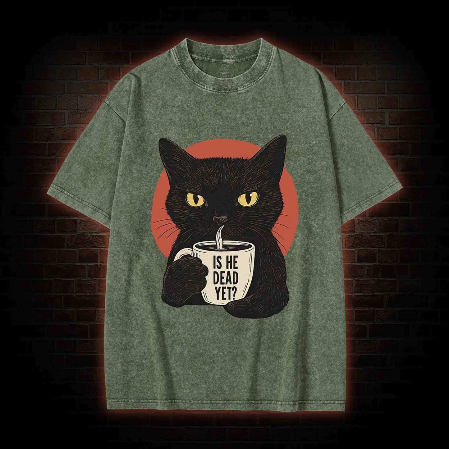 Is He Dead Yet Cat Washed T-shirt