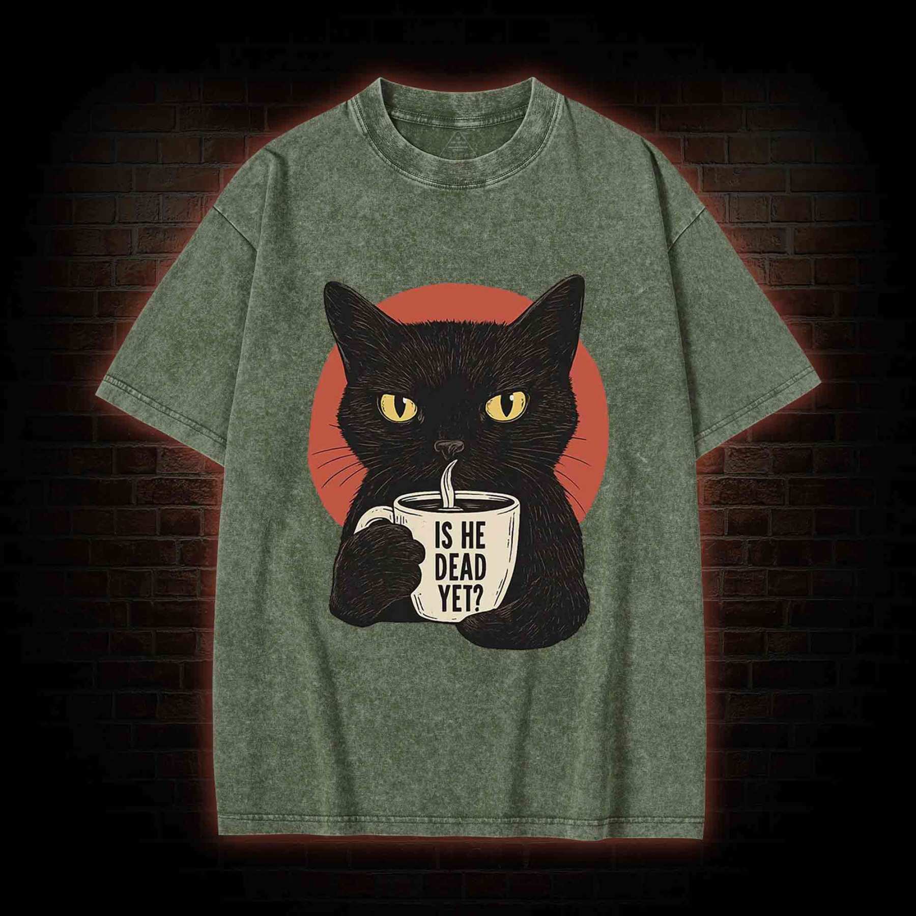 Is He Dead Yet Cat Washed T-shirt