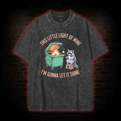 Dumpster Fire Raccoon Washed T-shirt