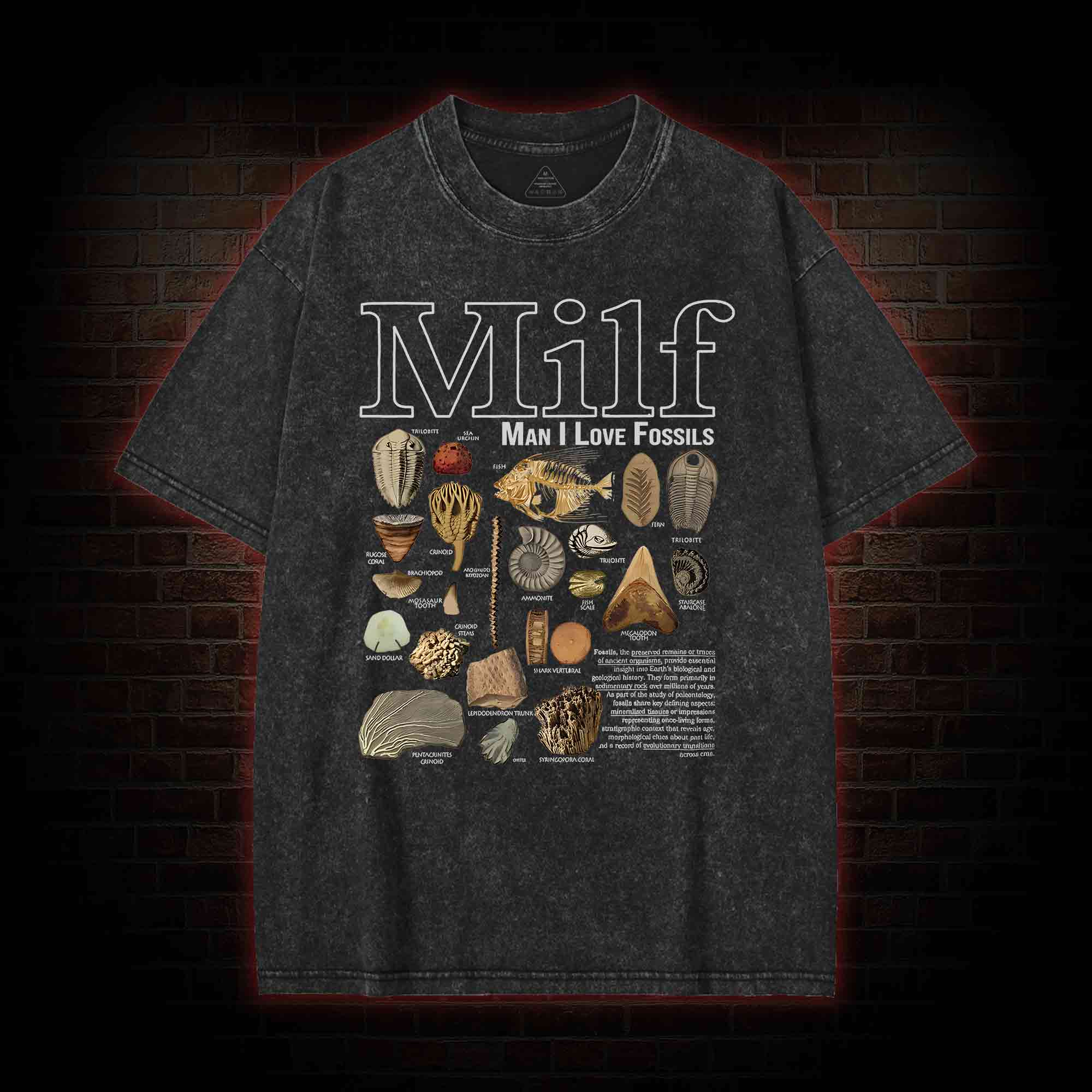 Man I Love Fossils Washed T-shirt