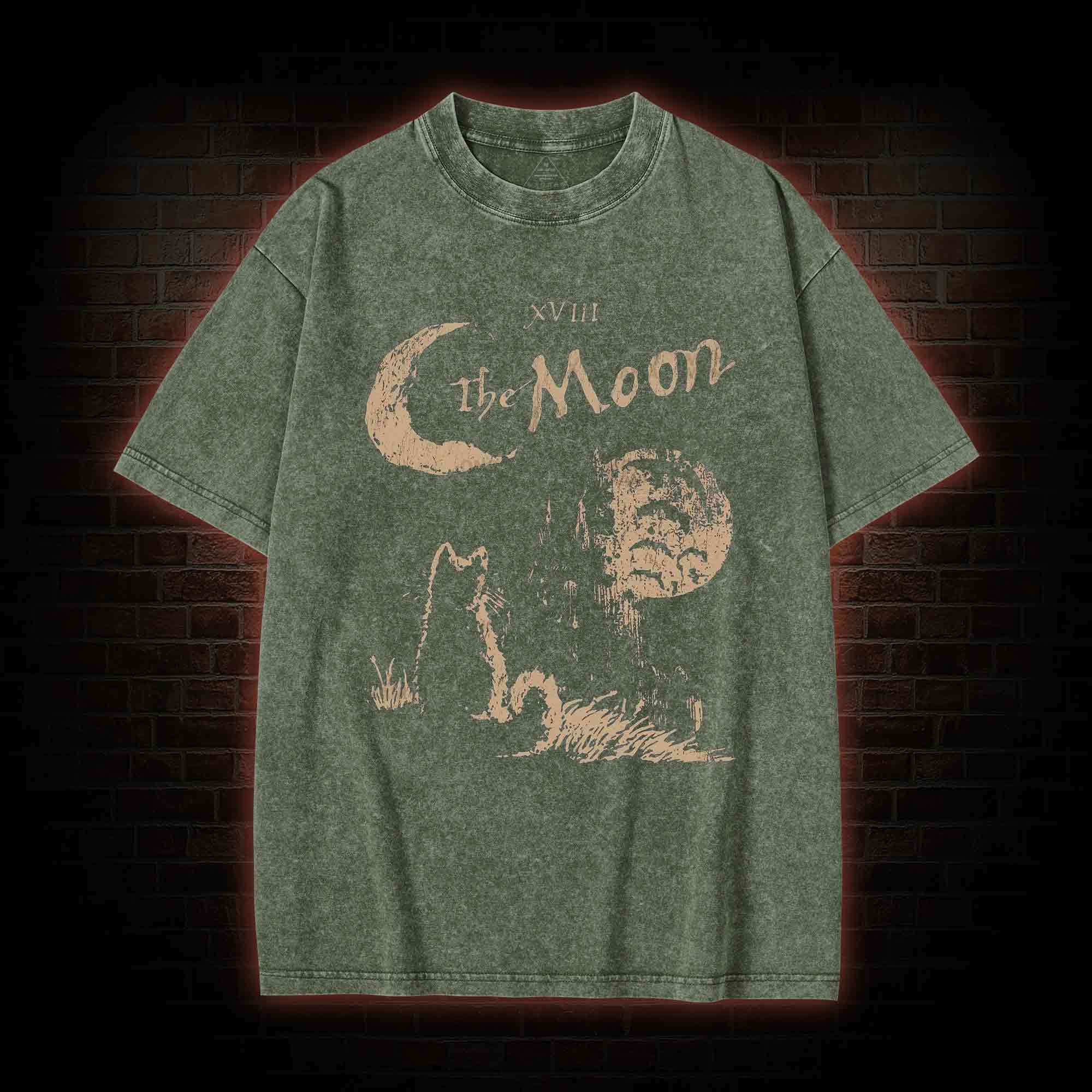The Moon Cat Washed T-shirt