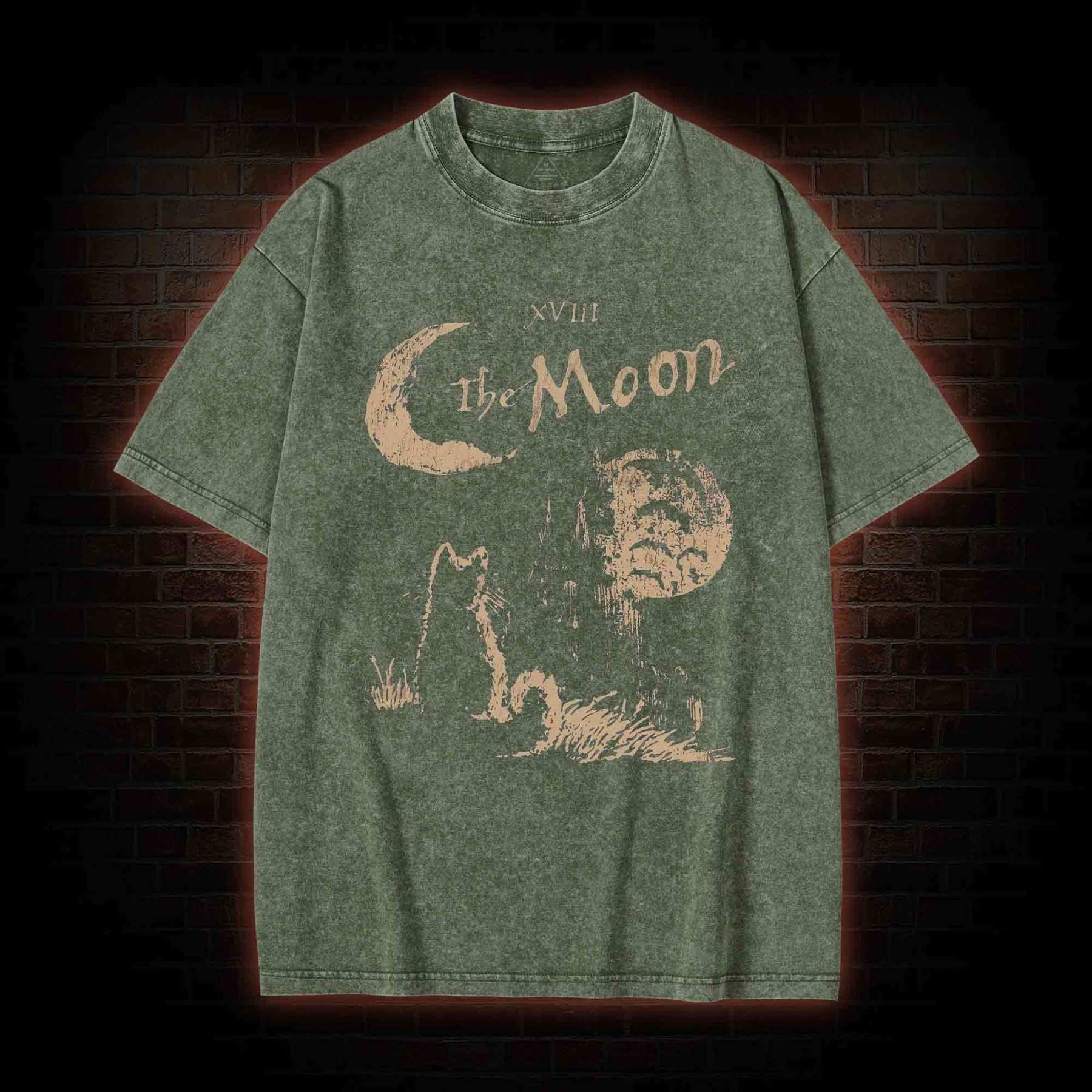 The Moon Cat Washed T-shirt