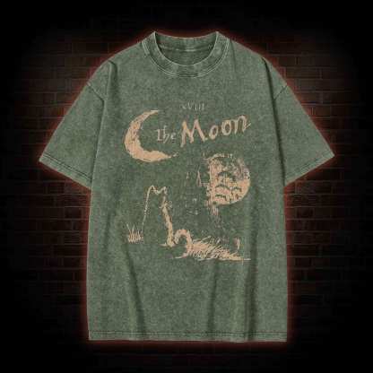 The Moon Cat Washed T-shirt