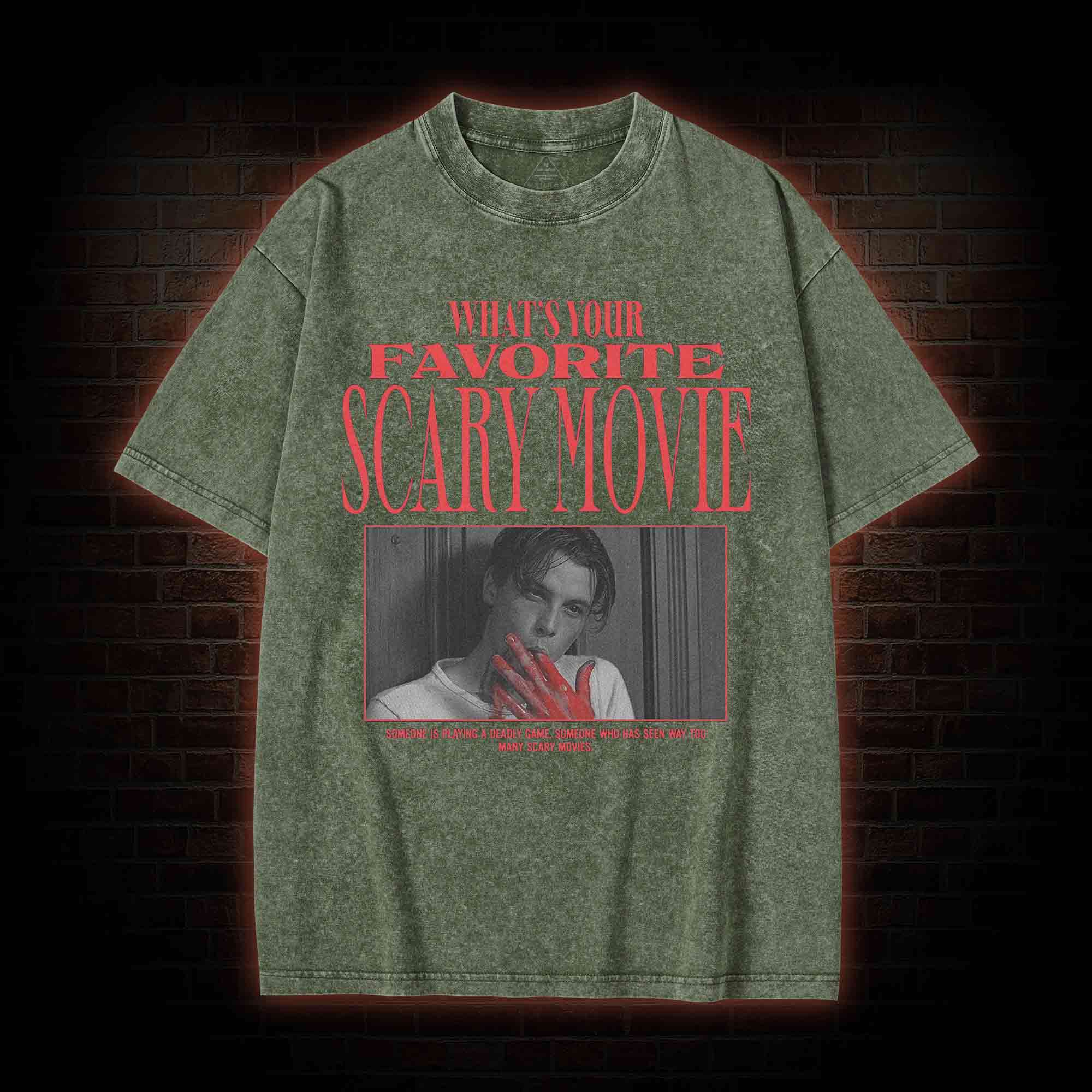 What's Your Favorite Scary Movie Washed T-shirt