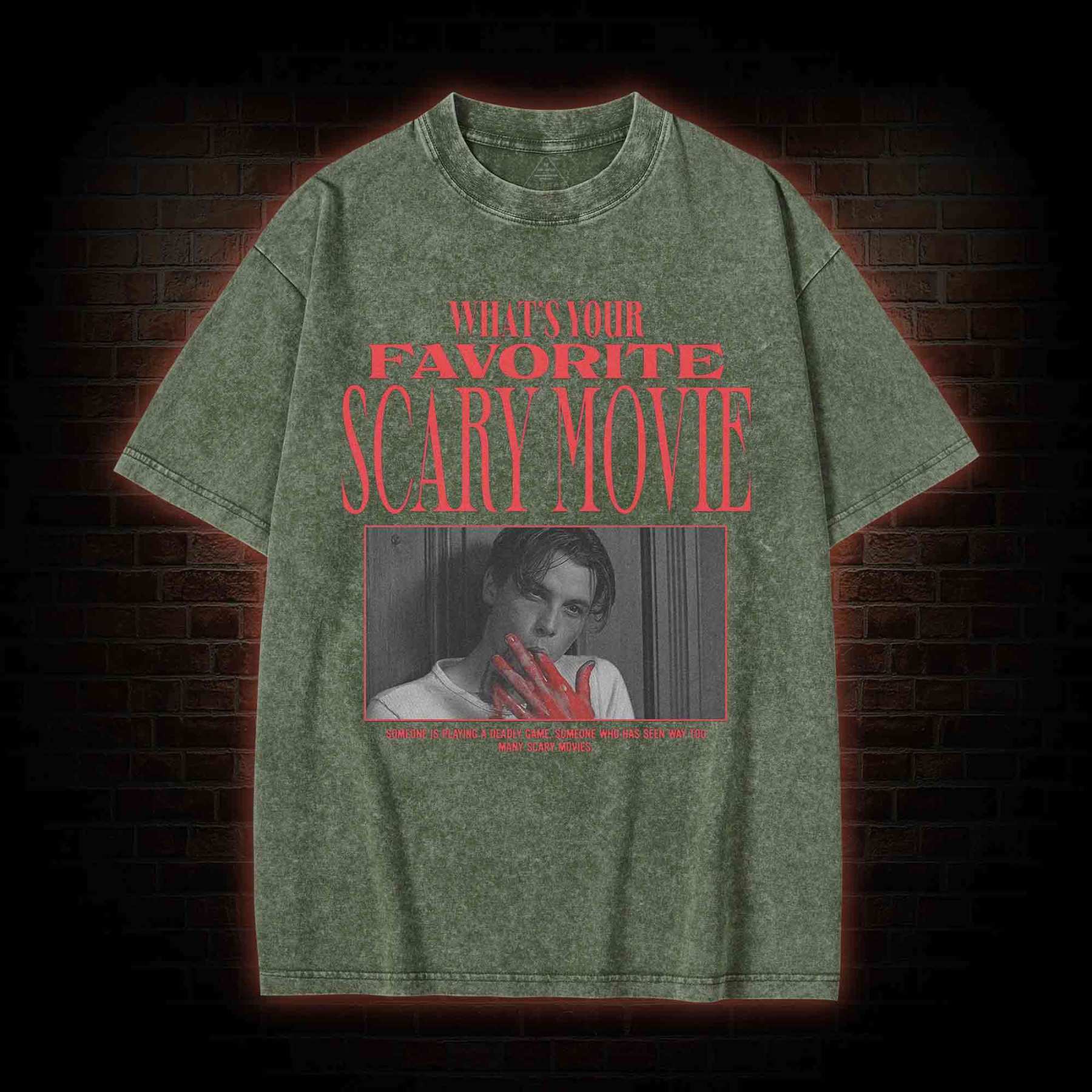 What's Your Favorite Scary Movie Washed T-shirt