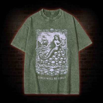 Girls will be Girls Washed T-shirt