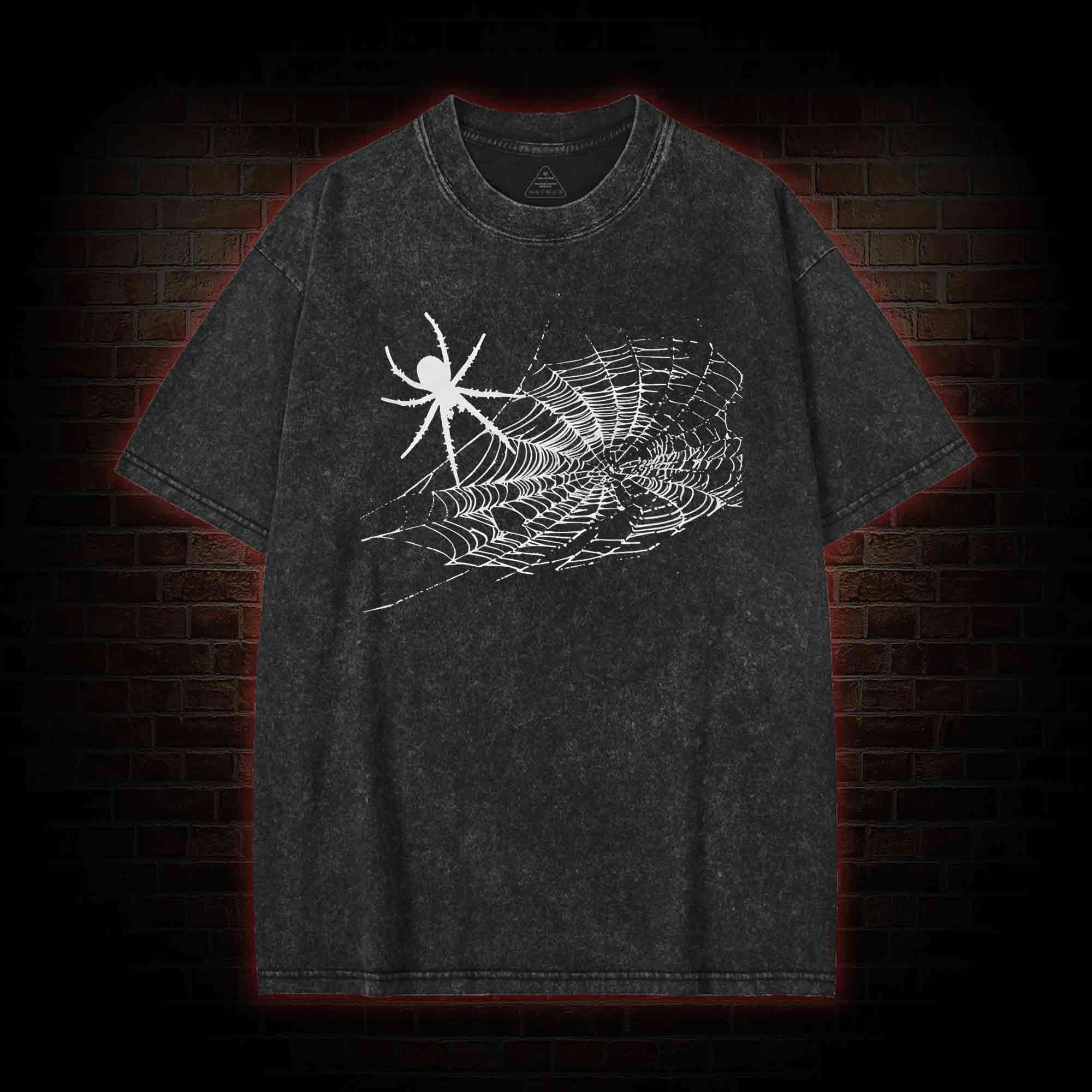Spider Web Bat Washed T-shirt