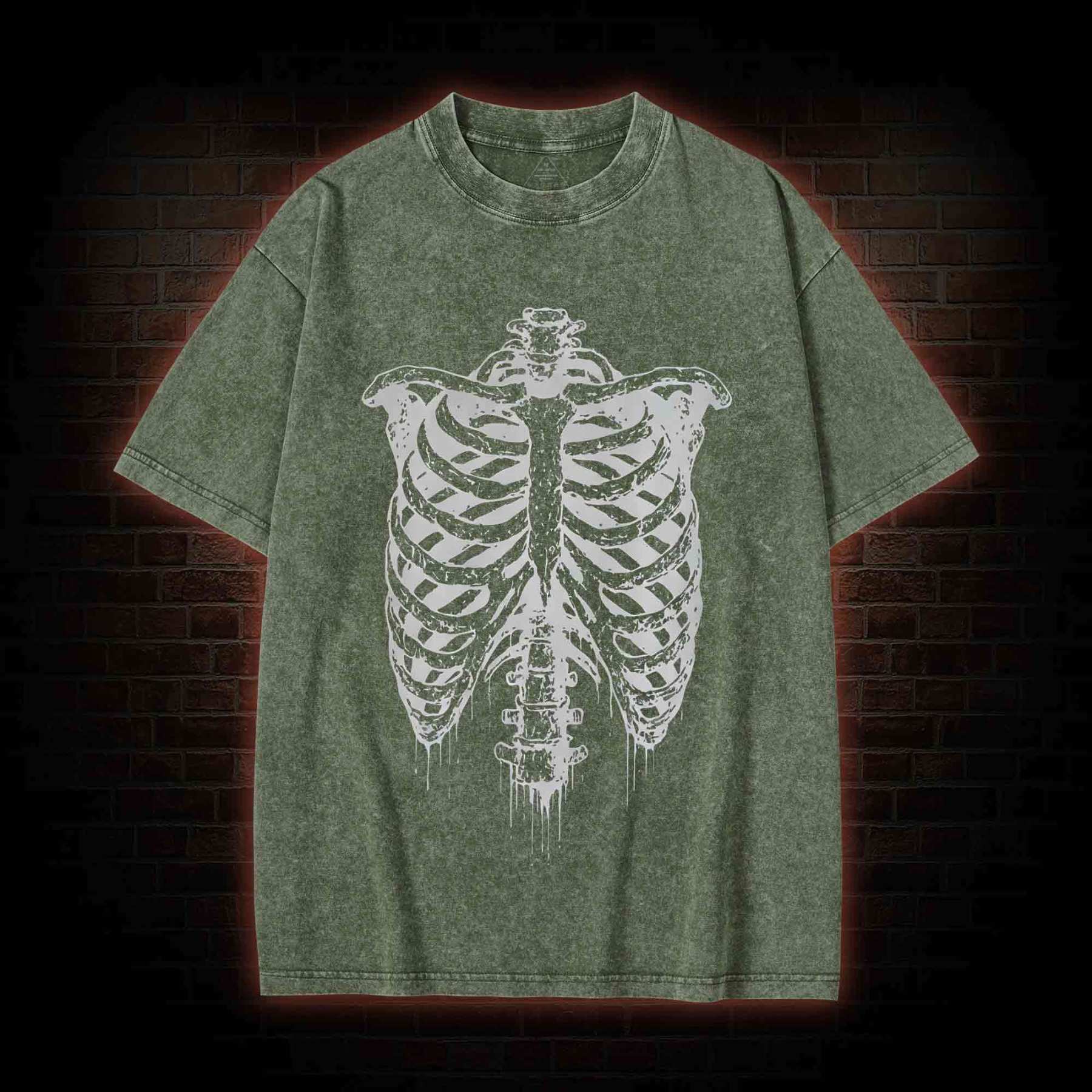 Rib Cage Skeleton Washed T-shirt