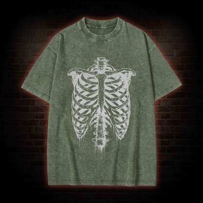 Rib Cage Skeleton Washed T-shirt
