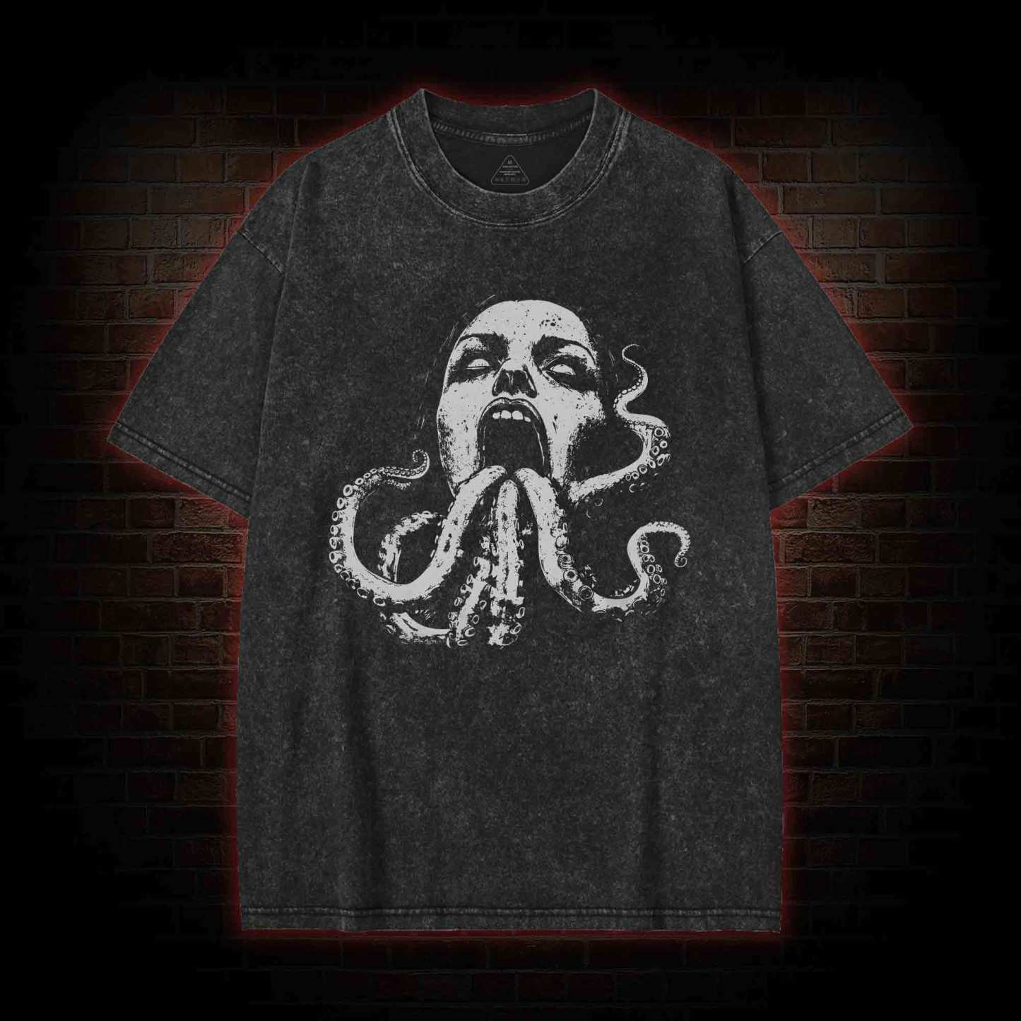 Cryptozoology Octopus Washed T-shirt