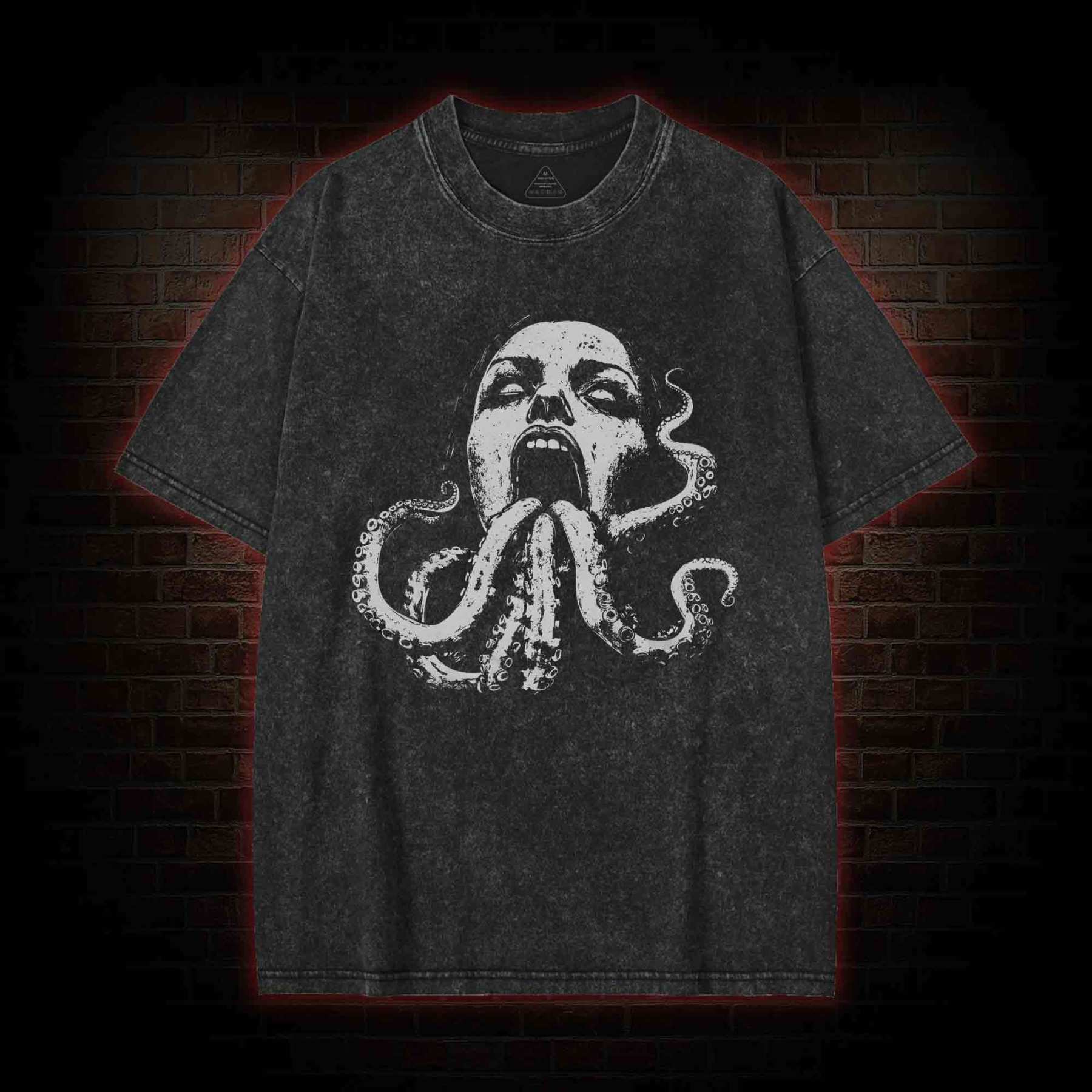 Cryptozoology Octopus Washed T-shirt