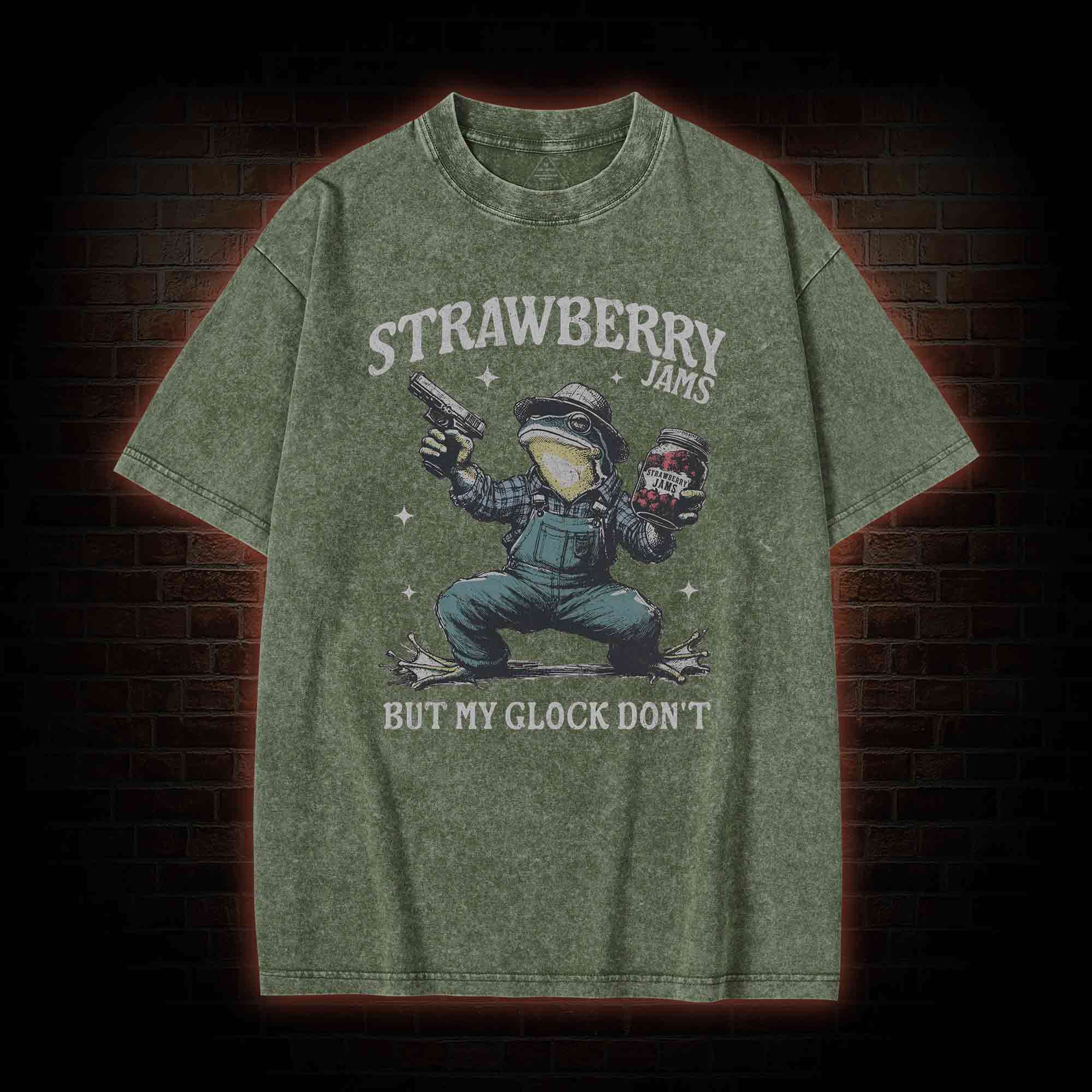 Strawberry Jams but My Glock Don't Washed T-shirt