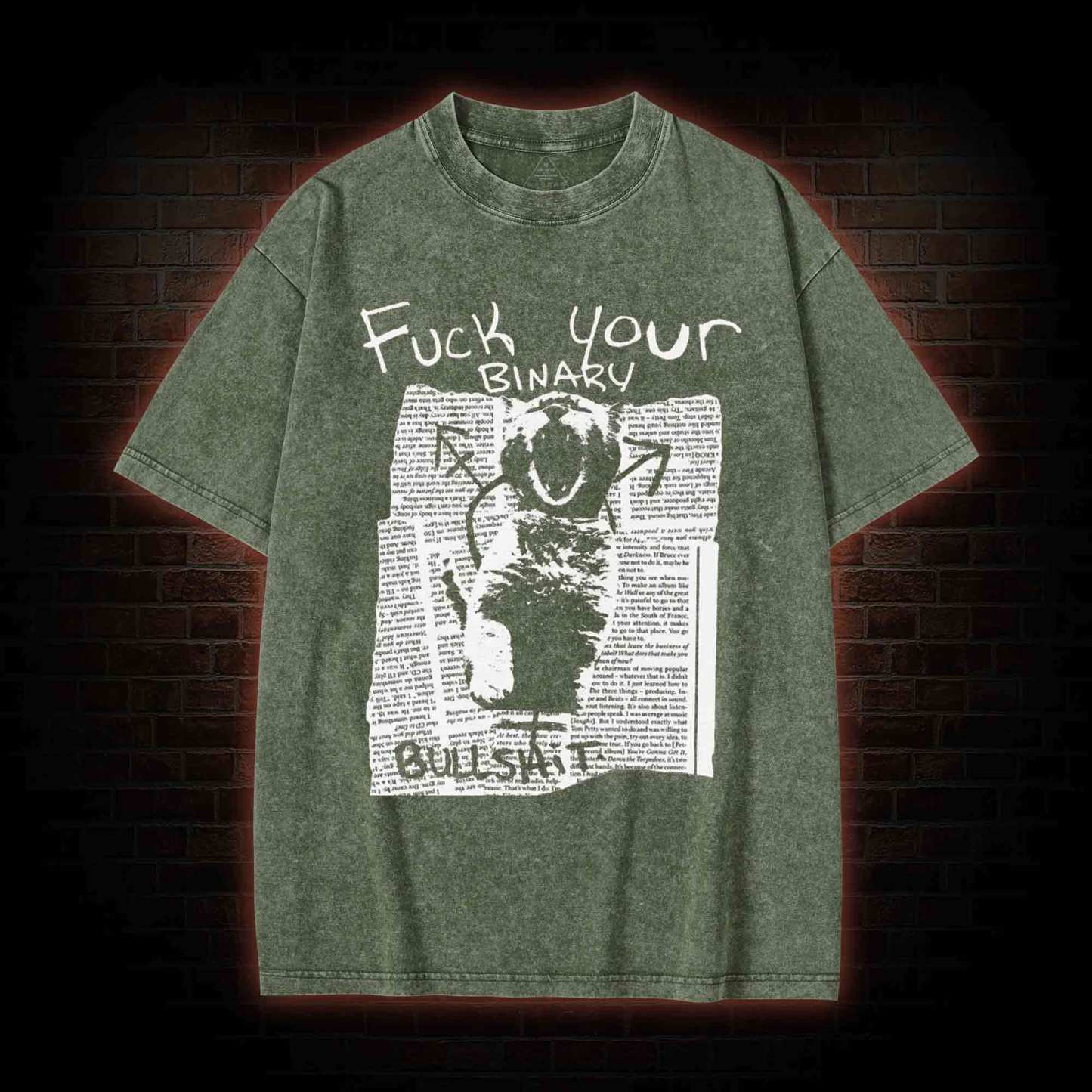 Fuck Your Binary Washed T-shirt