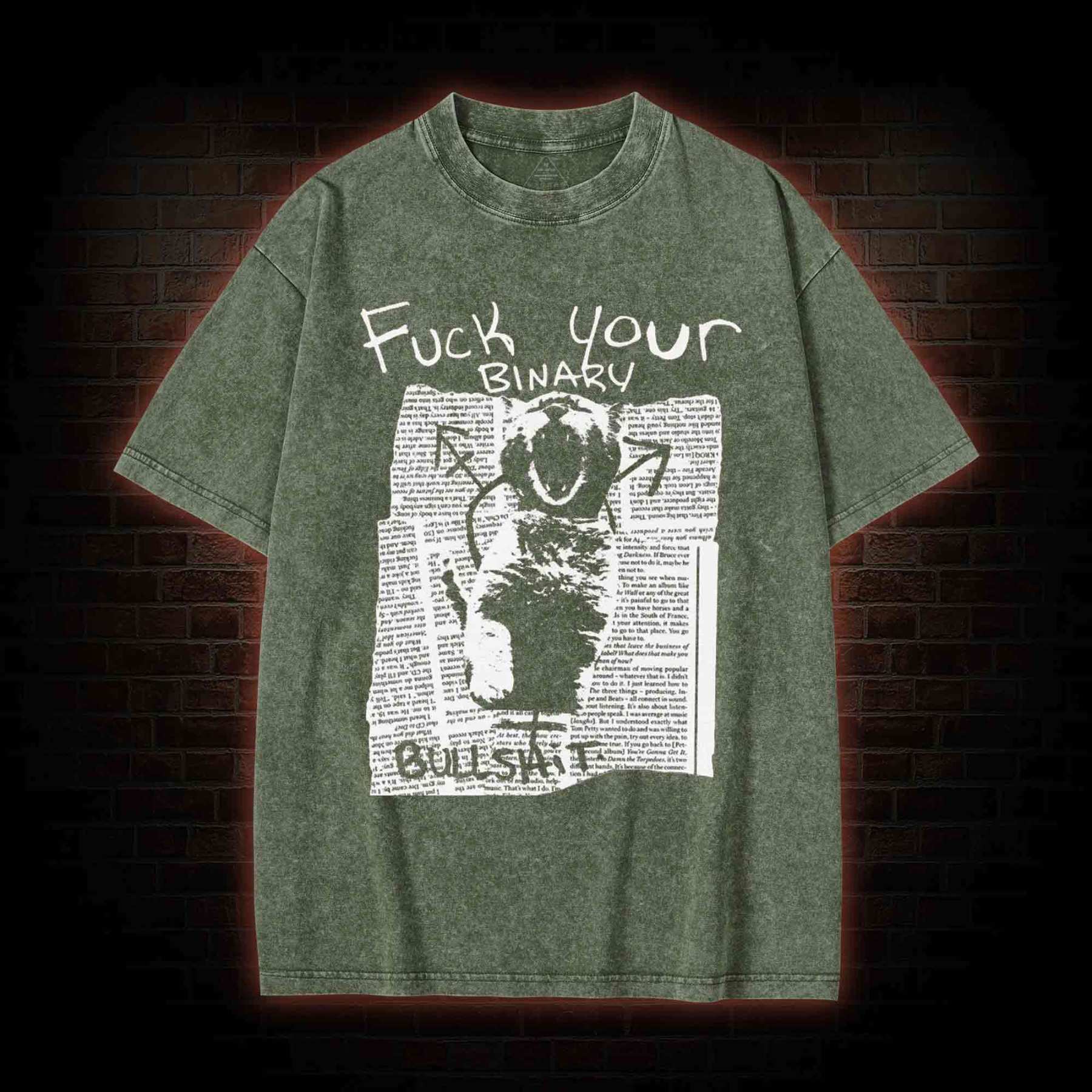 Fuck Your Binary Washed T-shirt