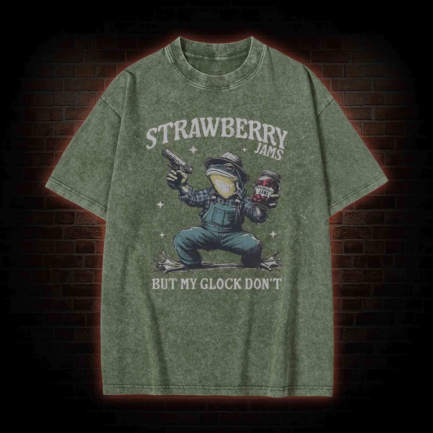 Strawberry Jams but My Glock Don't Washed T-shirt