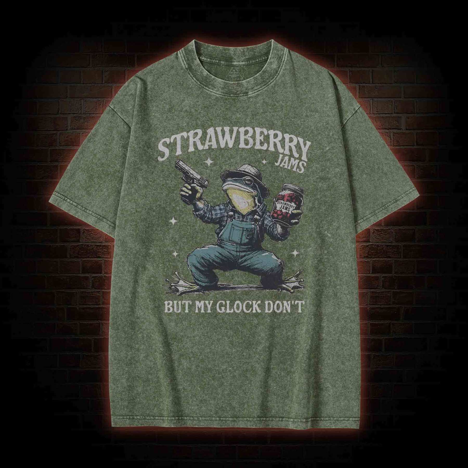 Strawberry Jams but My Glock Don't Washed T-shirt