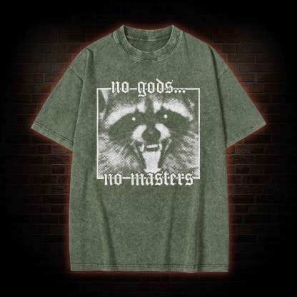 No Gods No Masters Raccoon Washed T-shirt