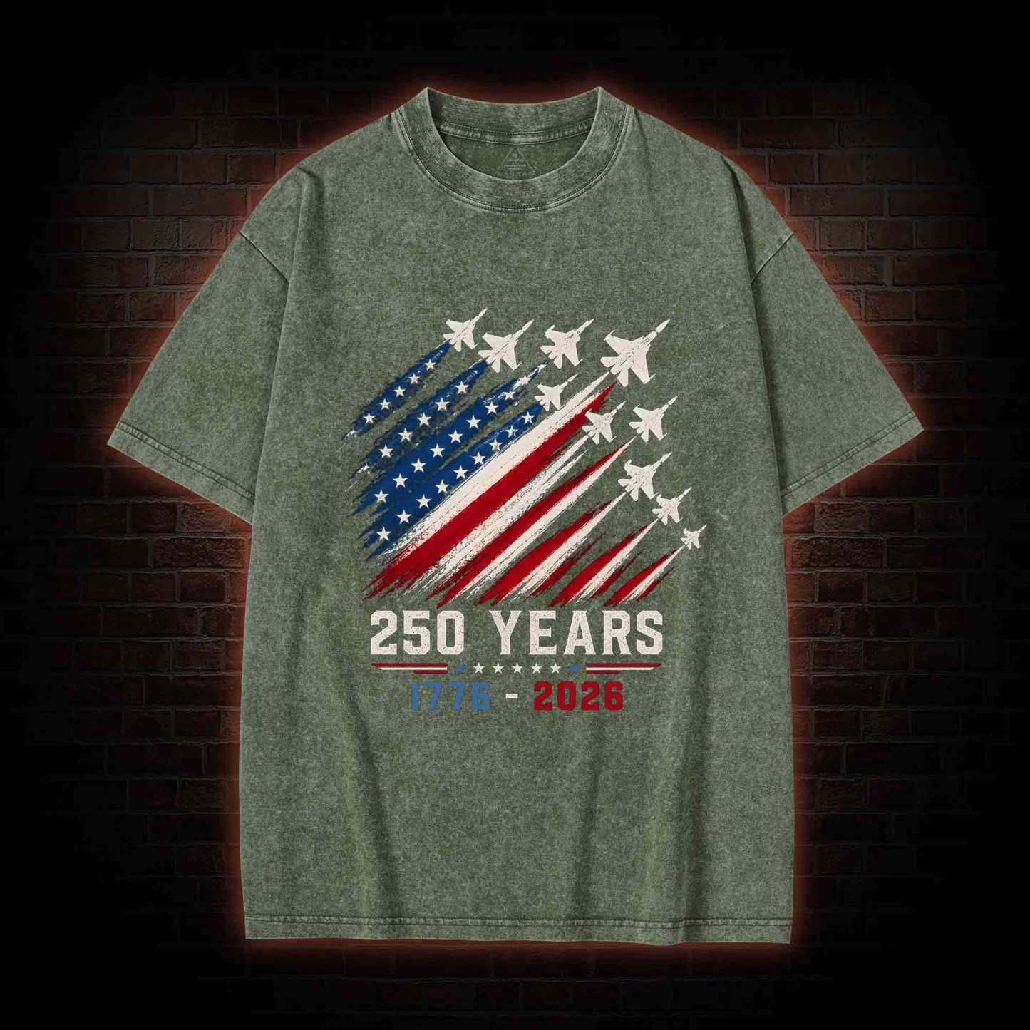 Patriotic Jet Fighter Washed T-shirt