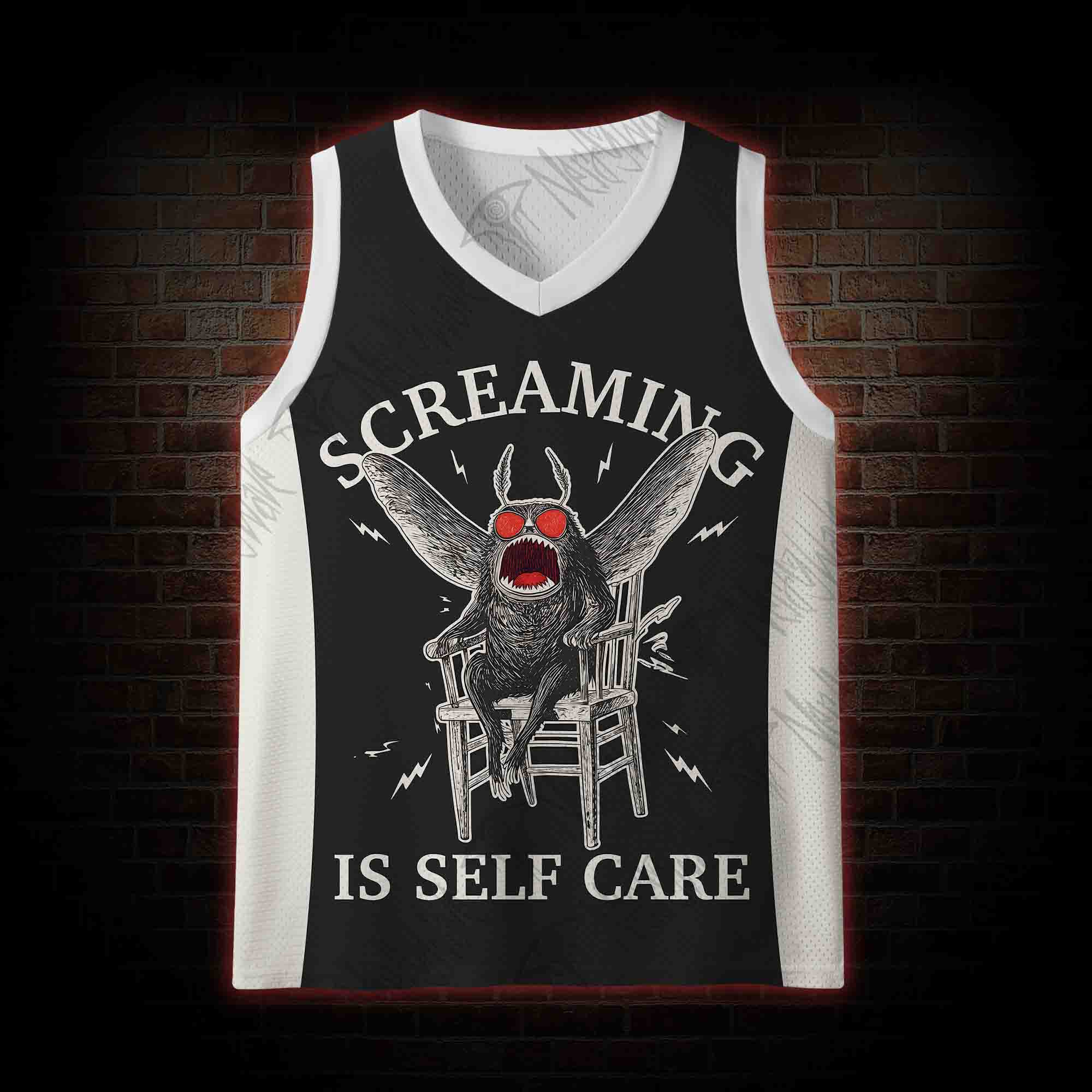  Screaming is Self Care Mesh Jersey Tank Top