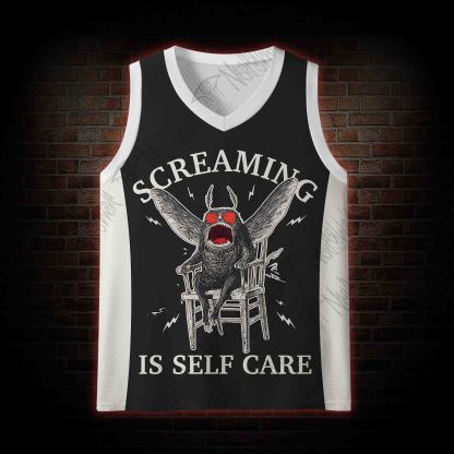  Screaming is Self Care Mesh Jersey Tank Top