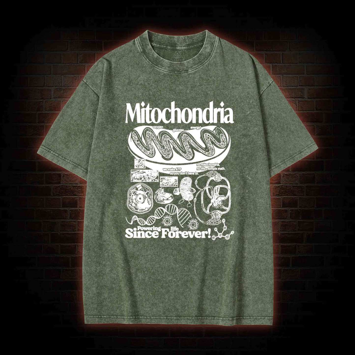 Mitochondria Washed T-shirt
