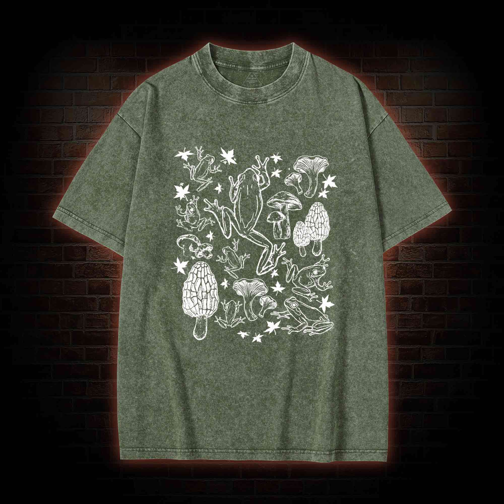 Frogs and Mushrooms Washed T-shirt