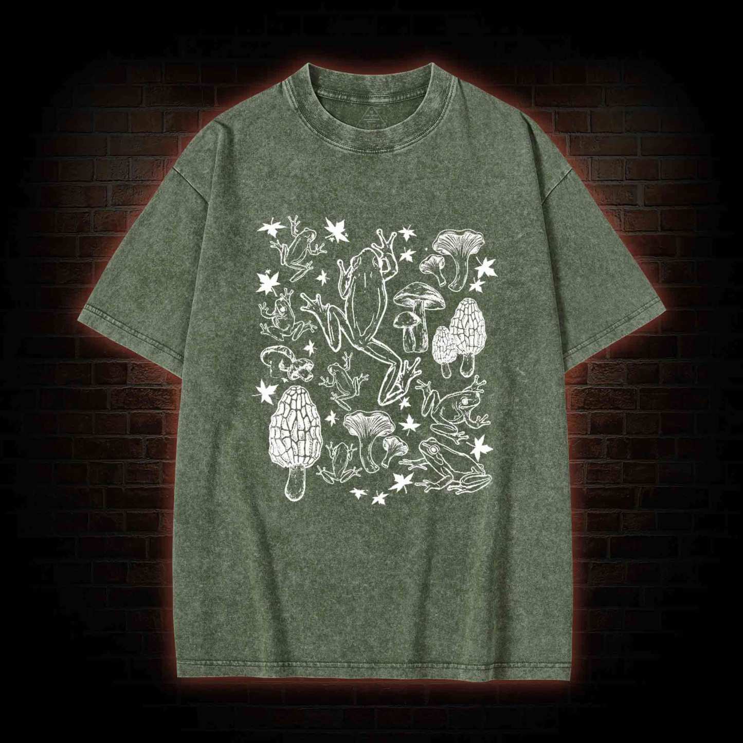 Frogs and Mushrooms Washed T-shirt