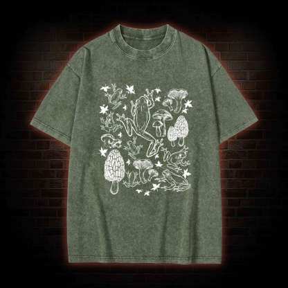 Frogs and Mushrooms Washed T-shirt